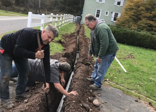 Ditch for electrical conduit for solar on a farm in PA