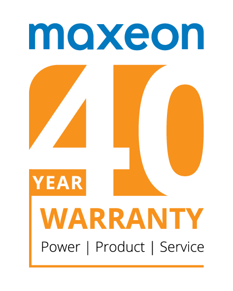 Maxeon 40-year warranty label