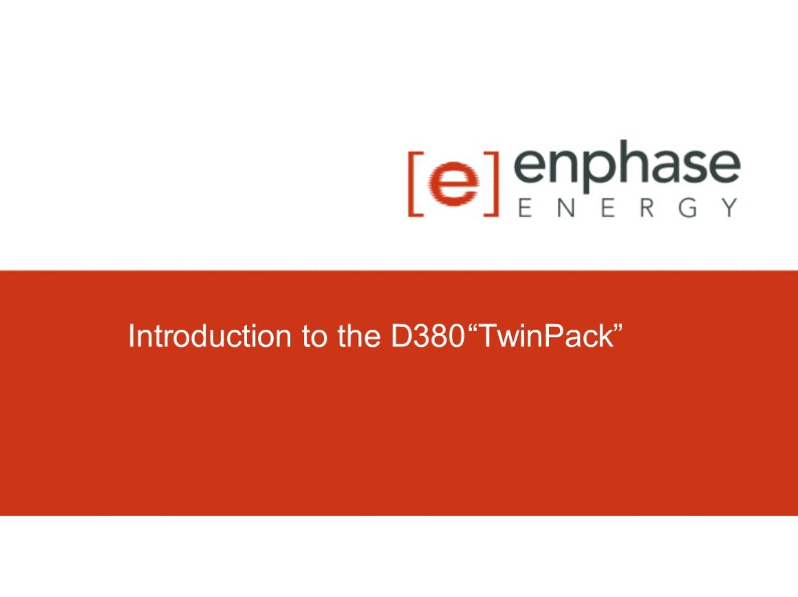 Enphase D380 Twin Pack Micro Inverter Installation