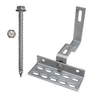 QuickBOLT Adjustable All Stone Coated Steel Roof Hook w/Wide Base and Screws, 17640