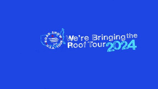 Roadshow USA tour logo on blue background