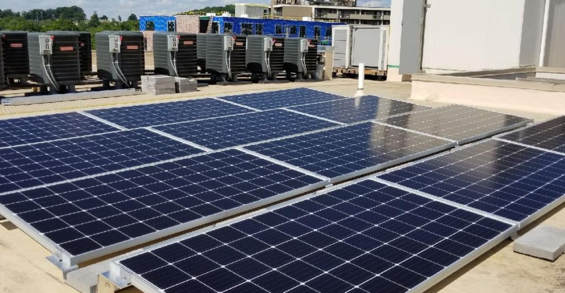 Photovoltaic Modules and Racking on Roof