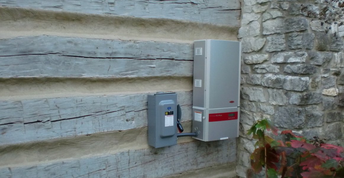 Fronius inverter mounted on the wall