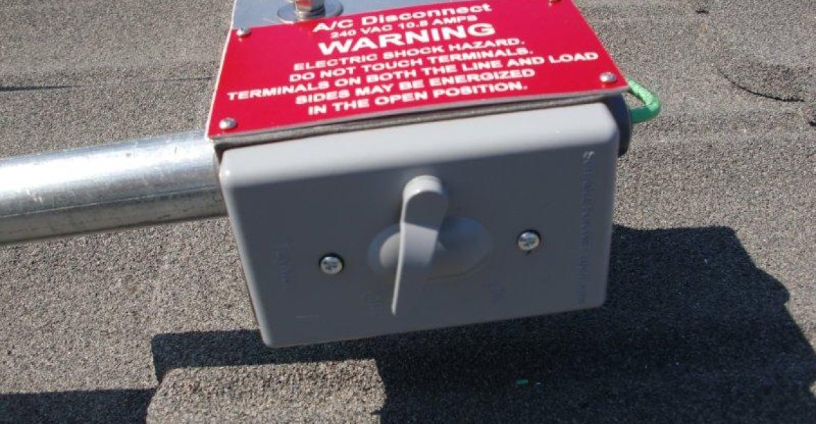 Detail view of junction box