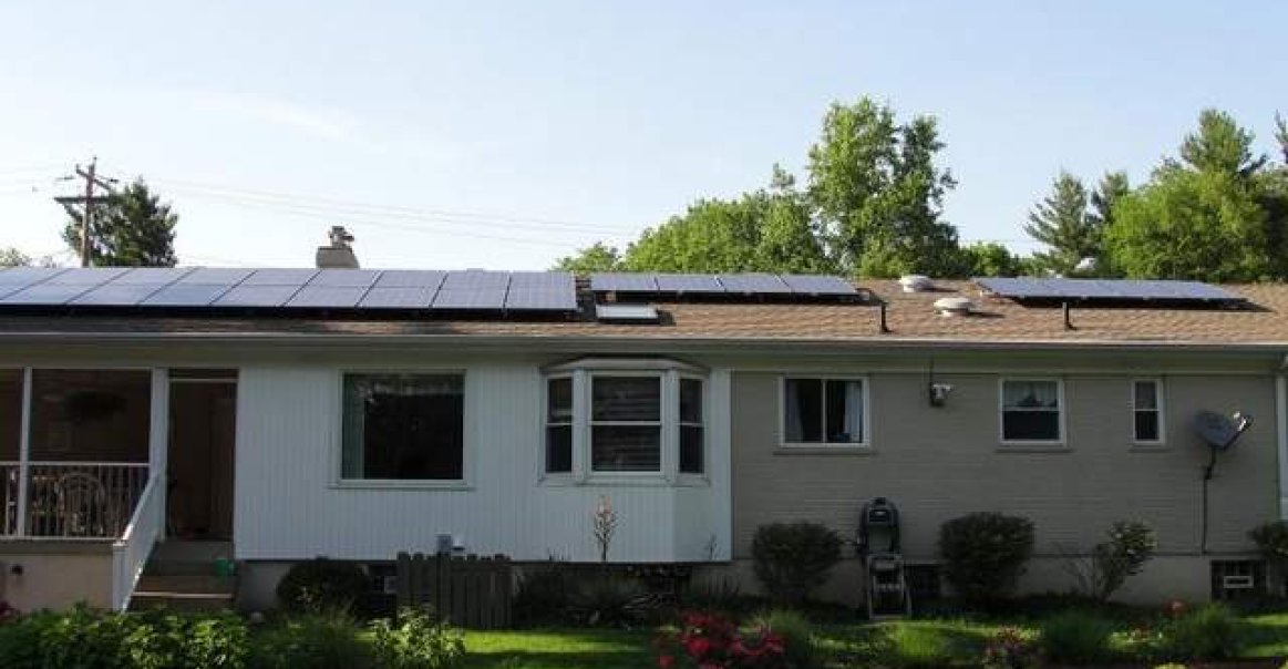 The complete solar array of the Dearth Residence