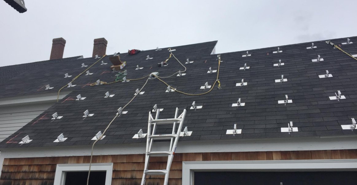 Solar Racking on Residential Roof