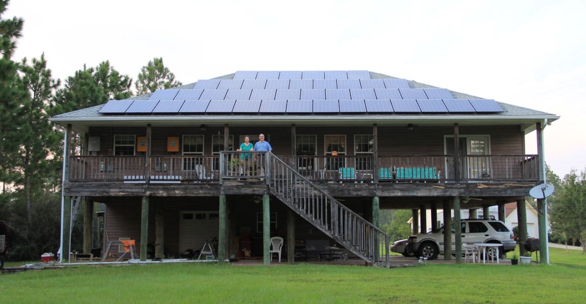 Grid-tied residential solar installation project in Milton, FL.