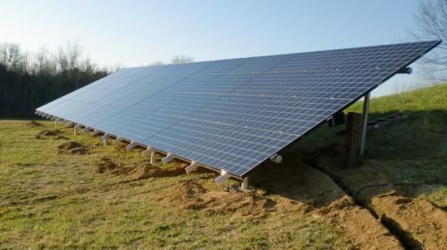 solar panels on the ground